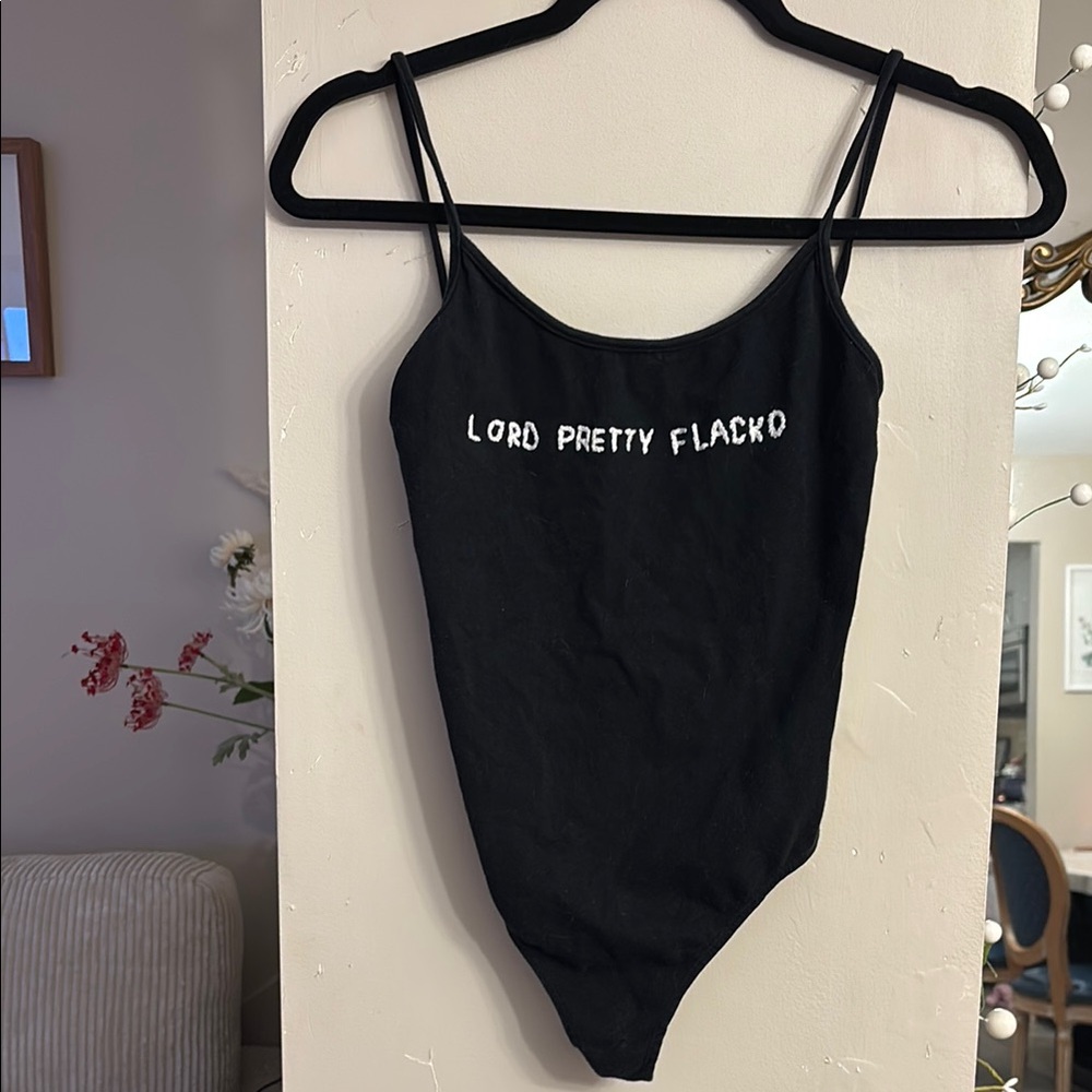 Vintage ASAP Rocky Black embroidered Bodysuit